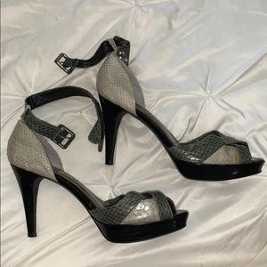 White House black market snakeskin heels